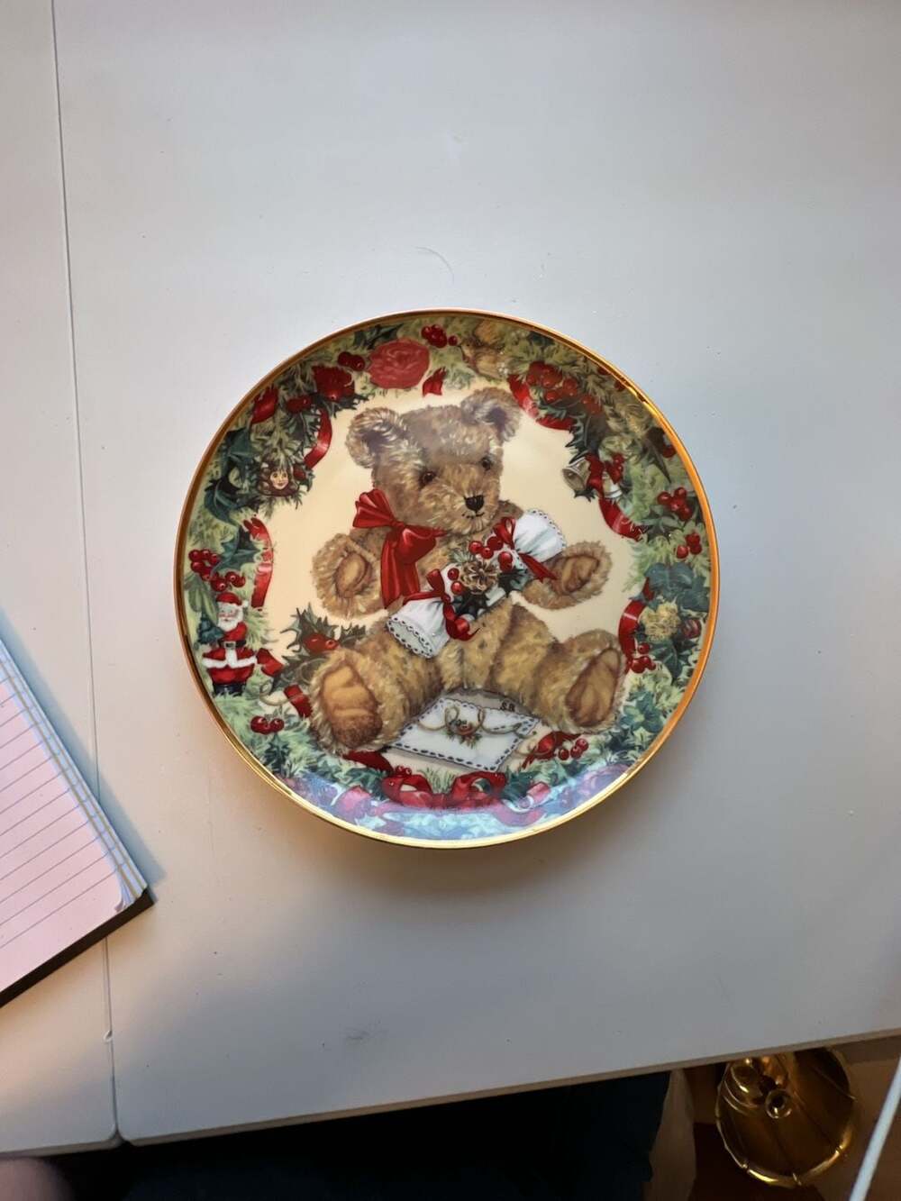 Franklin Mint Teddy's First Christmas Limited Edition Plate by Sarah Bengry